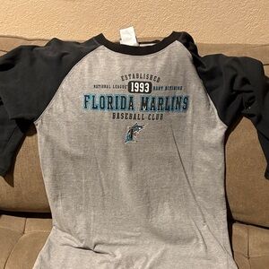 Genuine Merchandise Florida Marlins Gray and Black Kids Hoodie